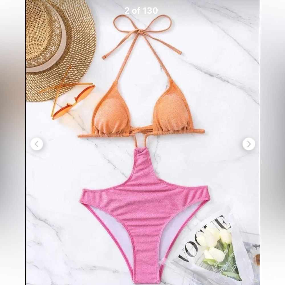 Shimmering Orange and Pink Bikini Set #23